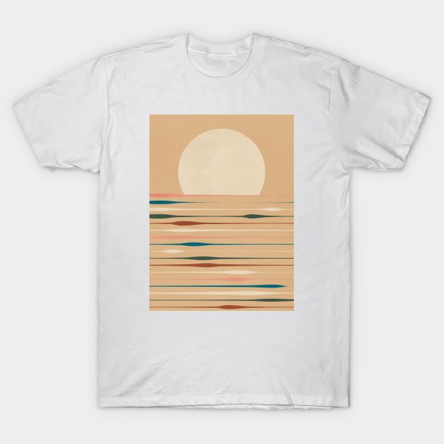 Sunset Modern - Colorful Lines 2 T-Shirt by Colorable